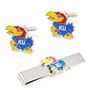 Kansas University Jayhawks Cufflinks And Tie Bar Gift Set