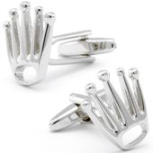 King Of England Silver Crown Cufflinks