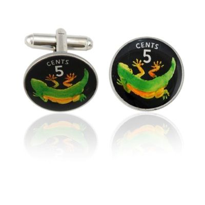 Kirabati Gecko Coin Cuff Links