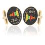 Korea Temple Coin Cuff Links