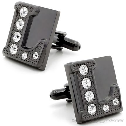 L Diamond Letter Cufflinks