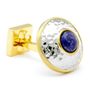 Lapis Eye with Hammered Silver Cufflinks