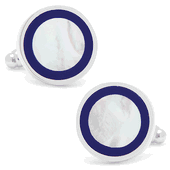 Lapis Rim Round Cufflinks