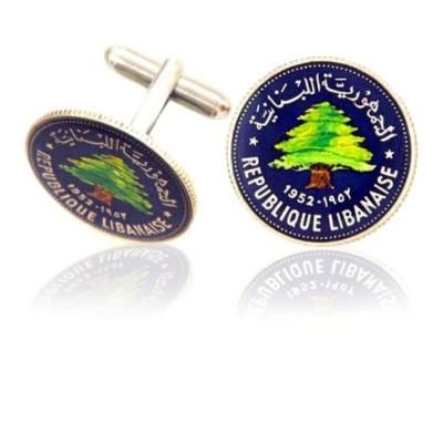 Lebanon Cedar Tree Coin Cuff Links