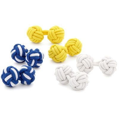 Lemon Water Silk Knot Cufflinks