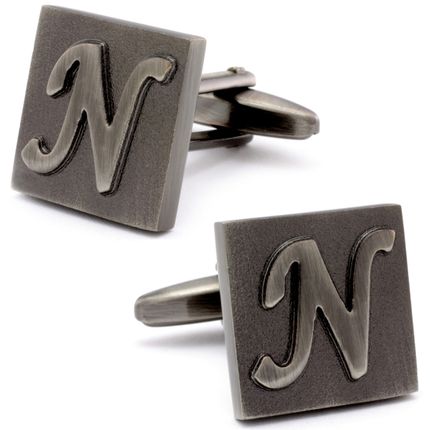 Letter N Square Cufflinks