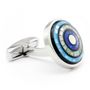 Light Blue Mirage Mosaic Mother Of Pearl Cufflinks