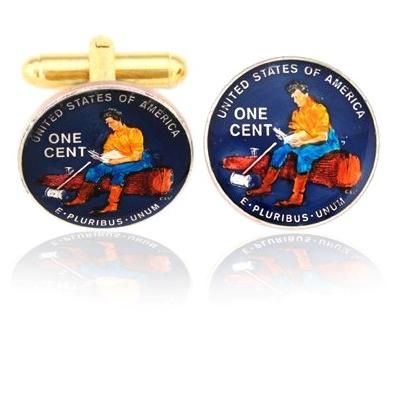 Lincoln Splitting Log Coin Cuff Links