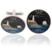 Mainer Quarter Coin Cuff Links