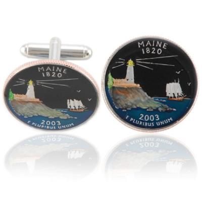 Mainer Quarter Coin Cuff Links