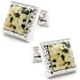 Marbled Stone Framed in Silver Cufflinks