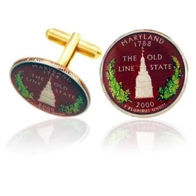 Marylander Quarter Coin Cufflinks