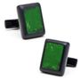 Matte Black and Green Jade JFK Presidential Cufflinks