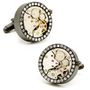 Matte Black & Crystals Watch Movement Cufflinks
