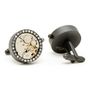 Matte Black & Crystals Watch Movement Cufflinks