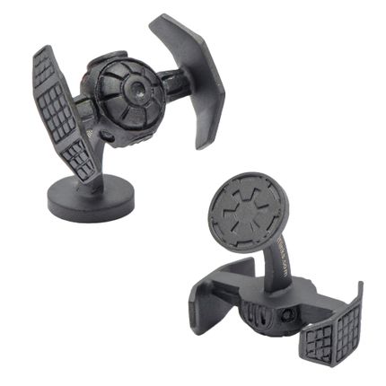 Matte Black Darth Vader Tie Starfighter Cufflinks