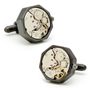 Matte Black Octagon Watch Movement Cufflinks