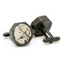 Matte Black Octagon Watch Movement Cufflinks