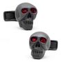 Matte Black Skulls with Imitation Ruby Eyes Cufflinks