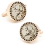 Matte Rose Gold & Black Crystals Watch Movement Cufflinks