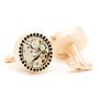 Matte Rose Gold & Black Crystals Watch Movement Cufflinks