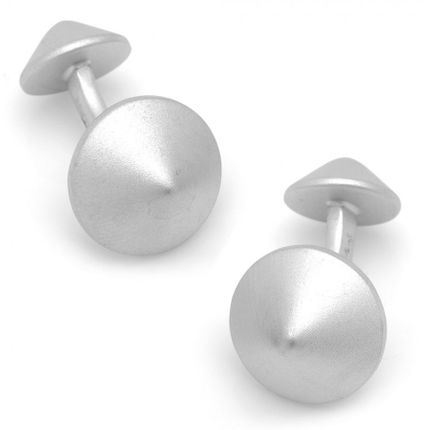 Matte Silver Double Spike Cufflinks-CLI-RR-439-MS