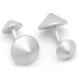 Matte Silver Double Spike Cufflinks-CLI-RR-439-MS