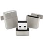 Matte Silver tone 8GB USB Flash Drive Cufflinks