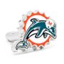 Miami Dolphins Cufflinks And Money Clip Gift Set