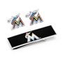 Miami Marlins Cufflinks and Money Clip Gift Set