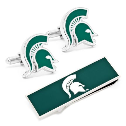 Michigan State Spartans Cufflinks And Money Clip Gift Set