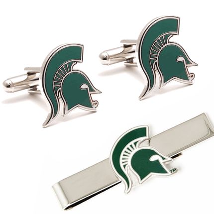 Michigan State Spartans Cufflinks And Tie Bar Gift Set