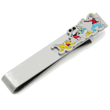 Mickey And Friends Printed Silver Tie Bar