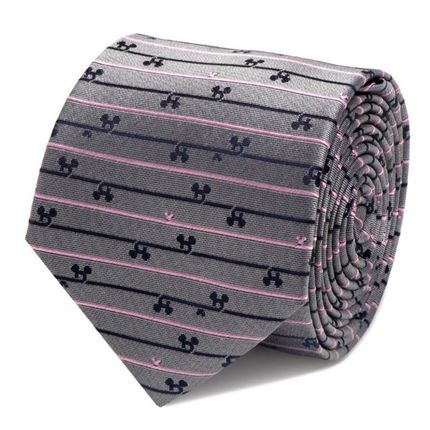 Mickey Mouse Striped Gray Tie
