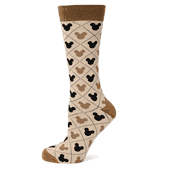 Mickey Silhouette Diamond Tan Socks