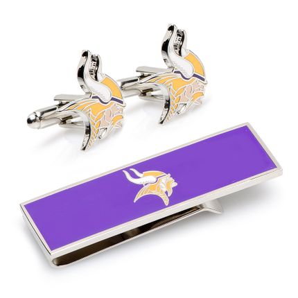 Minnesota Vikings Cufflinks And Money Clip Gift Set