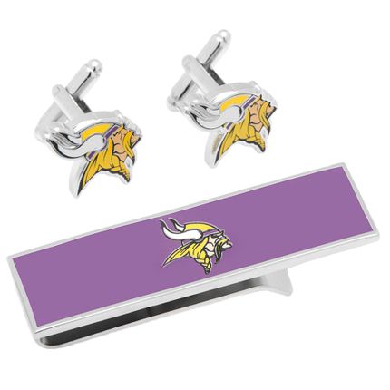 Minnesota Vikings Cufflinks and Money Clip Gift Set-CLI-PD-MINV-CM