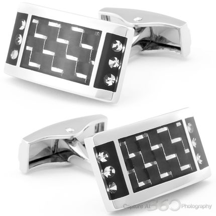 Modern Carbon Fiber Cufflinks