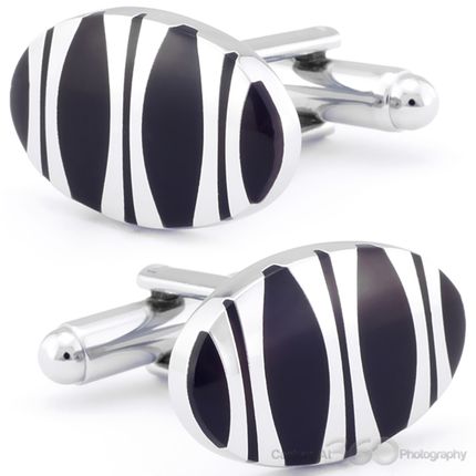 Modern Oval Onyx Cufflinks