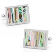 MOP and Abalone Vertical Stripes Cufflinks