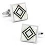 MOP & Onyx Double Diamond Cufflinks