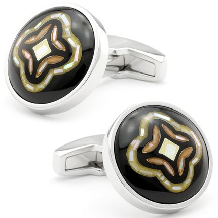 Mosaic Inlaid Mandala Cufflinks