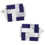 Mother of Pearl and Lapis Windmill Square Cufflinks