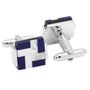 Mother of Pearl and Lapis Windmill Square Cufflinks