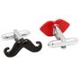 Mr. and Mrs. Moustache and Lips Cufflinks