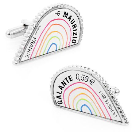 Multi L'Amour Heart Stamp Cufflinks