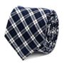 Navy and Black Plaid Cotton Tie