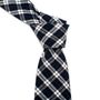 Navy and Black Plaid Cotton Tie