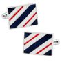 Navy and Red Rectangle Repp Stripe Cufflinks