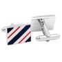 Navy and Red Rectangle Repp Stripe Cufflinks